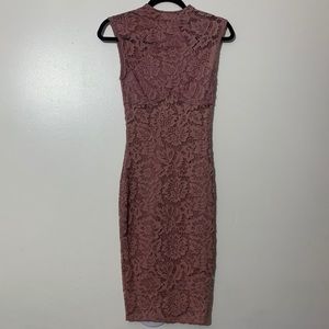 Small Mauve Lace Midi Dress